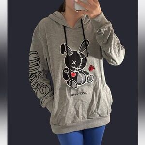 Gray Graphic Hoodie Sweater